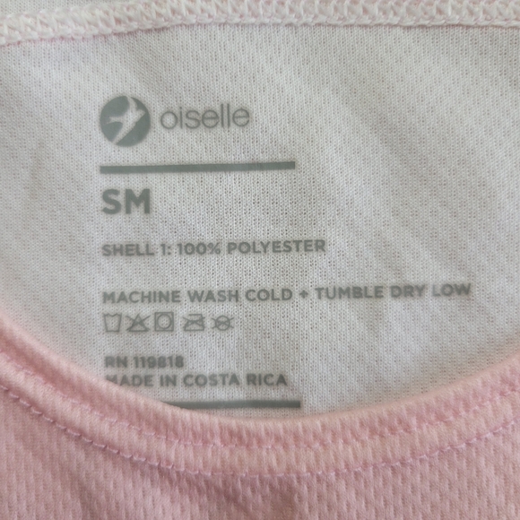 Oiselle Tank Top Women's Small Pink Bird Mesh Racerback Cycling - Picture 3 of 6